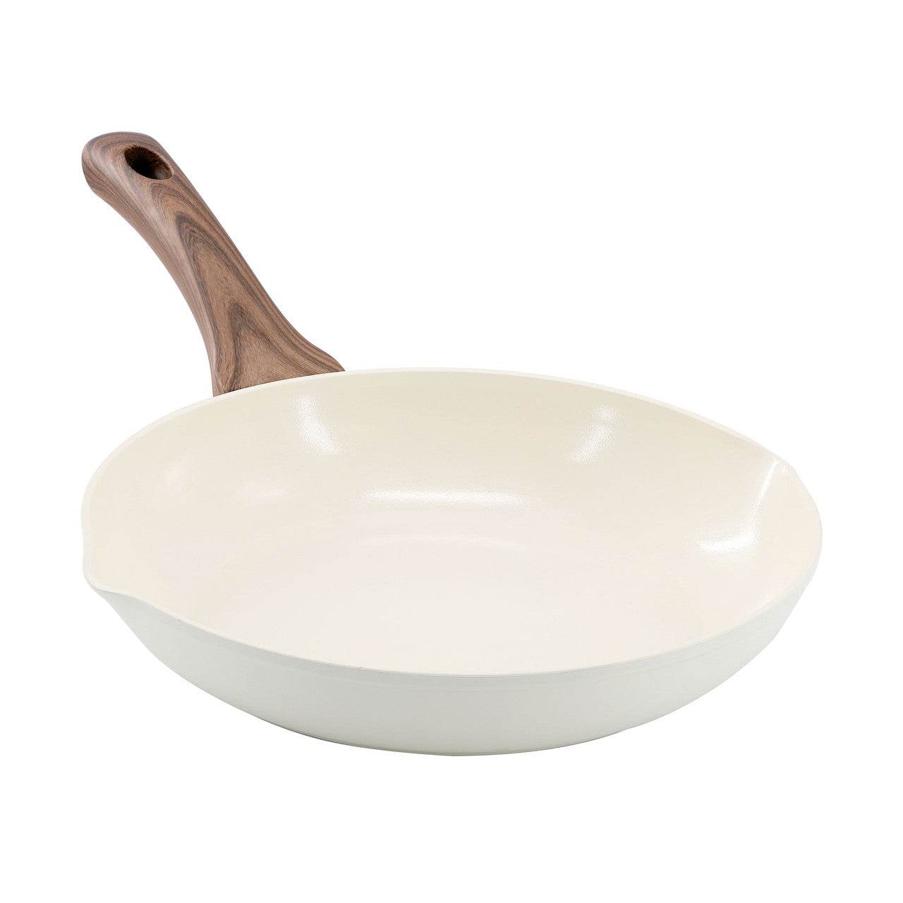 Oster Amberg Choice 8 Inch Ceramic Nonstick Forged Aluminum Frying Pan in Off-White - Loft&Timber