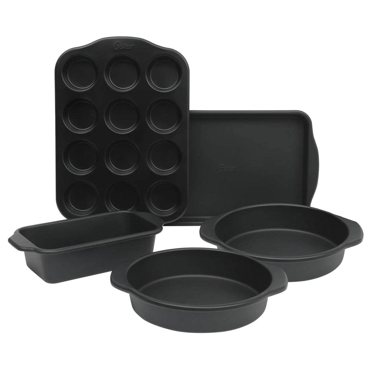 Oster Teston Platinum Collection 5 Piece Nonstick Carbon Steel Bakeware Set in Matte Black - Loft&Timber