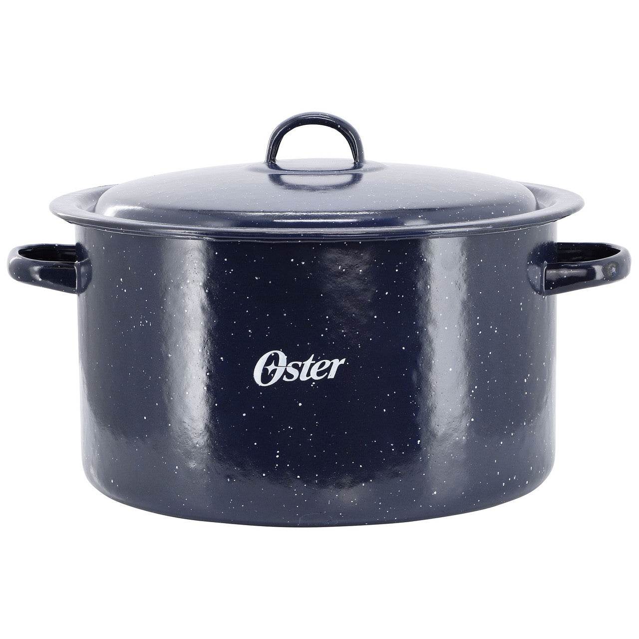 Oster Castillo 11 Quart Enamel on Steel Stock Pot with Lid in Blue - Loft&Timber