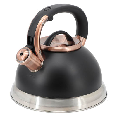 Mr. Coffee Flintshire 2.2 Quart Stainless Steel Whistling Tea Kettle in Black - Loft&Timber