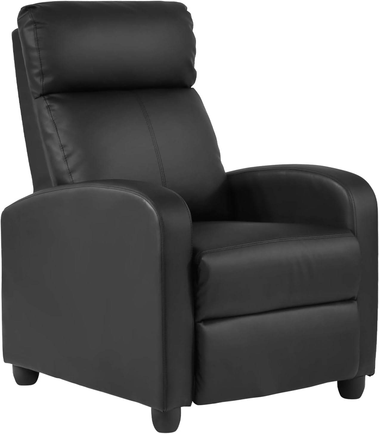 Recliner Chair PU Leather Recliner Sofa Home Theater Seating with Lumbar Support Overstuffed High-Density Sponge Push Back Recliners Armchair for Living Room,Black - Loft&Timber
