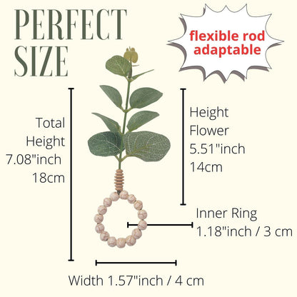 Charlo's Set of 6 Green Leaf Eucalyptus Napkin Rings, Rustic Napkin Ring, Minimalist Tabledecor - Loft&Timber