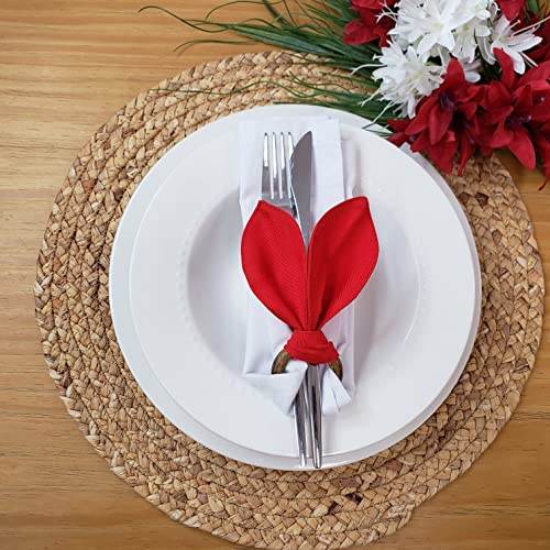 Maison Charlo | Set of 4 Red Bunny Ears Napkin Rings | Easter Decorations for Table - Loft&Timber