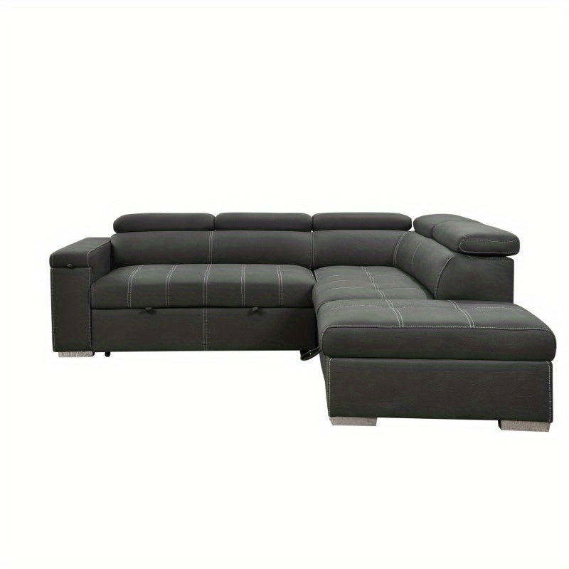 99.5" Modern 2 in 1 Convertible Sofa Bed with Pull-Out Bed and Chaise - Loft&Timber