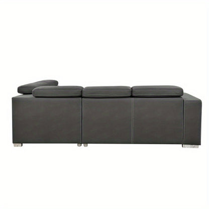 99.5" Modern 2 in 1 Convertible Sofa Bed with Pull-Out Bed and Chaise - Loft&Timber