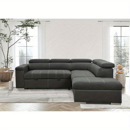 99.5" Modern 2 in 1 Convertible Sofa Bed with Pull-Out Bed and Chaise - Loft&Timber