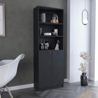 Home 2-Door Bookcase With Open Shelves-2