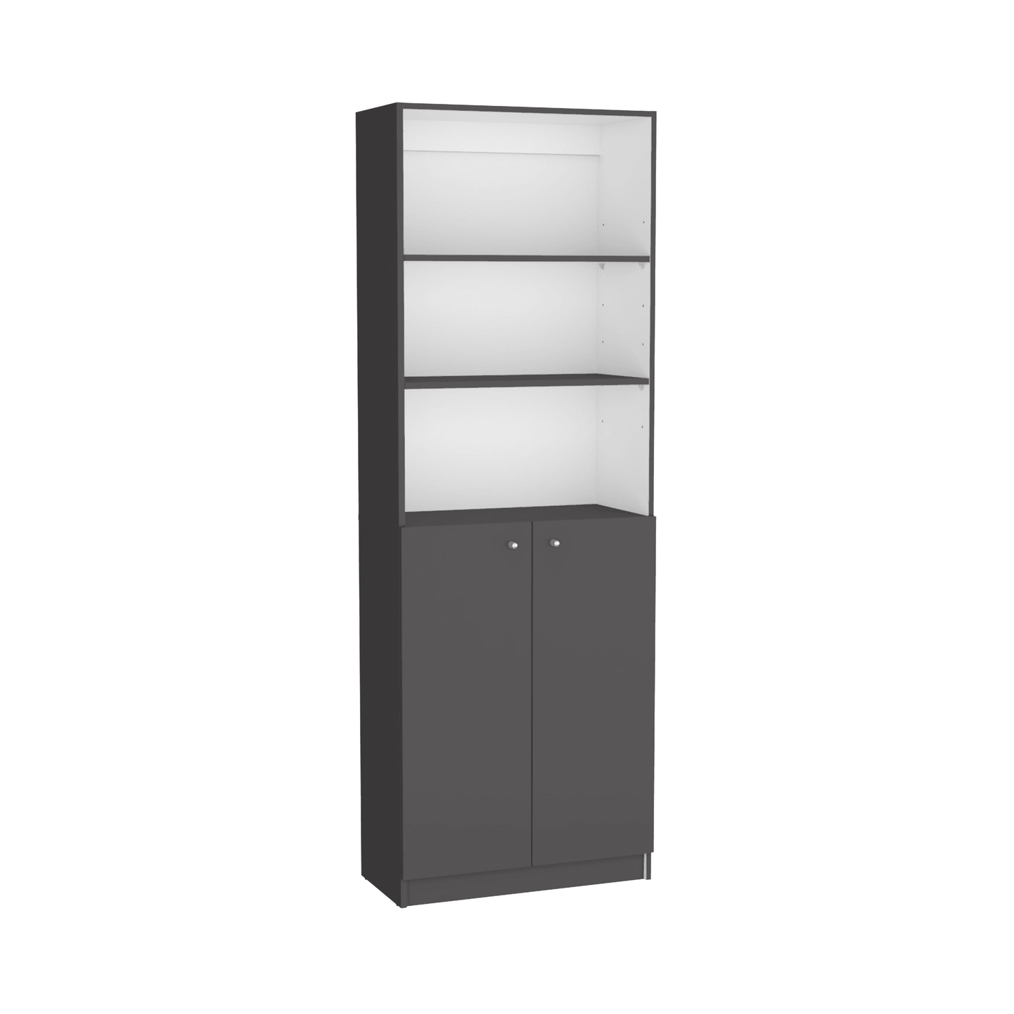 Home 2-Door Bookcase With Open Shelves-7