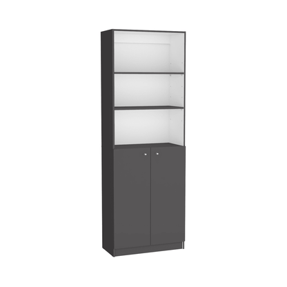 Home 2-Door Bookcase With Open Shelves-7