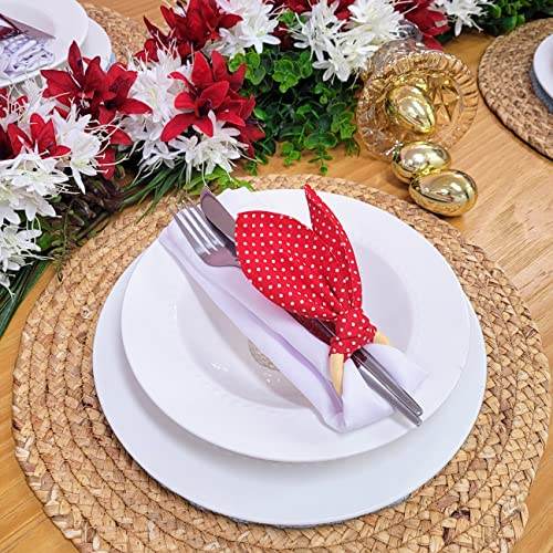 Maison Charlo | Set of 4 Bunny Ears Napkin Rings | Easter Decorations for Table (Polka dot Red) - Loft&Timber