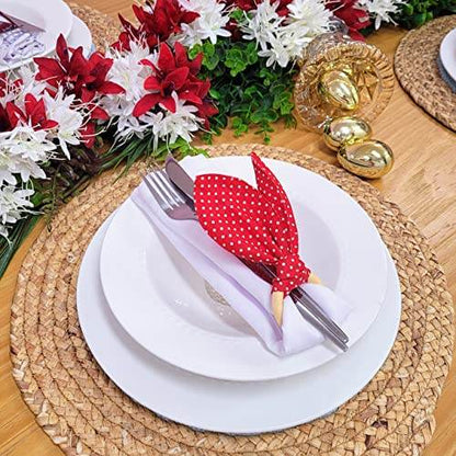 Maison Charlo | Set of 4 Bunny Ears Napkin Rings | Easter Decorations for Table (Polka dot Red) - Loft&Timber