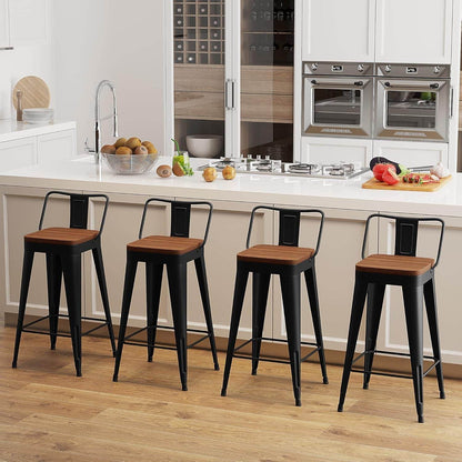 Modern Stackable Metal Bar Stools Set of Four - Loft&Timber
