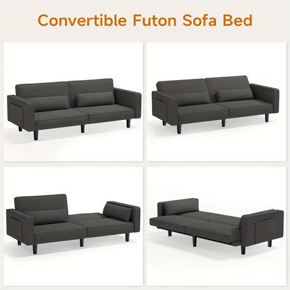71" Futon Sofa Bed, Convertible Sleeper Sofa Bed Couch - Loft&Timber