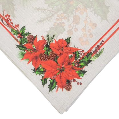 Charlo's Cloth Napkins Set of 4 Christmas Grey Flower 16" by 16" - Grey - Loft&Timber