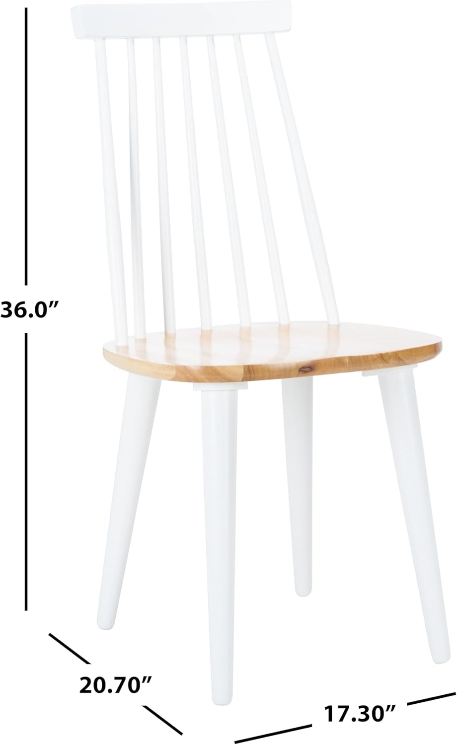 Farmhouse Spindle Back Side Chair White Natural Dining Room-1