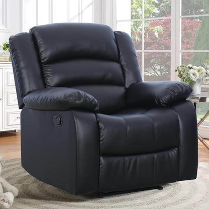 Black Recliner Chair Set of 2, with Overstuffed Arm and Back - Loft&Timber