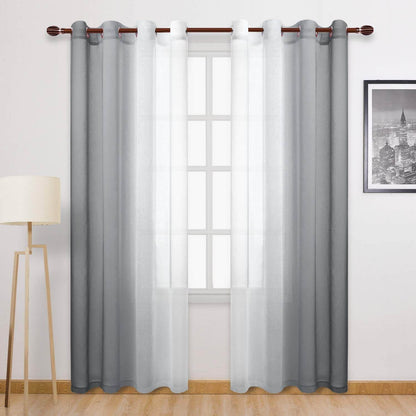 Custom Curtains: Ombre Sheer Curtains, Set of 2 Panels - Loft&Timber