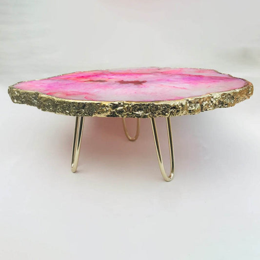 Pink Agate Cake Stand/Centrepiece/Display Stand/Tray - Loft&Timber