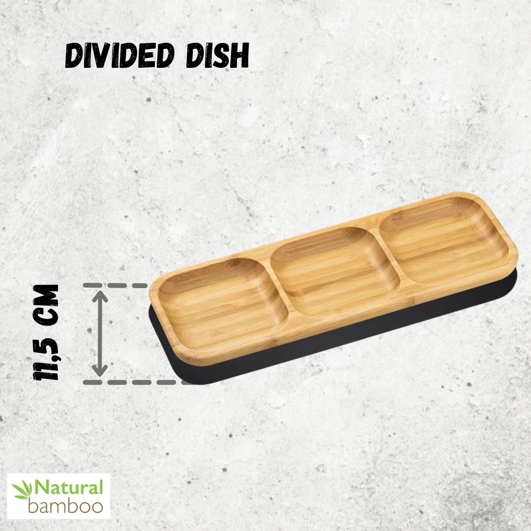 Bamboo Divided Dish 13" inch X 4.5" inch Bento box | 32.5 X 11.5 Cm - Loft&Timber