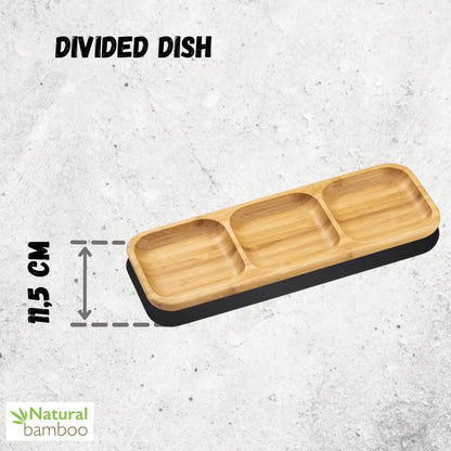 Bamboo Divided Dish 13" inch X 4.5" inch Bento box | 32.5 X 11.5 Cm - Loft&Timber
