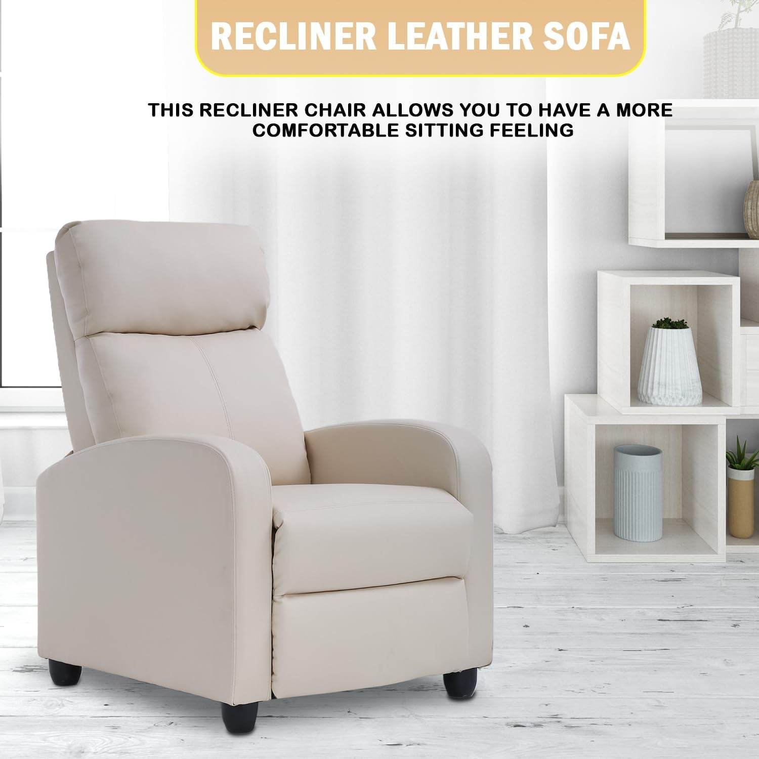 Recliner Chair in Beige - Loft&Timber
