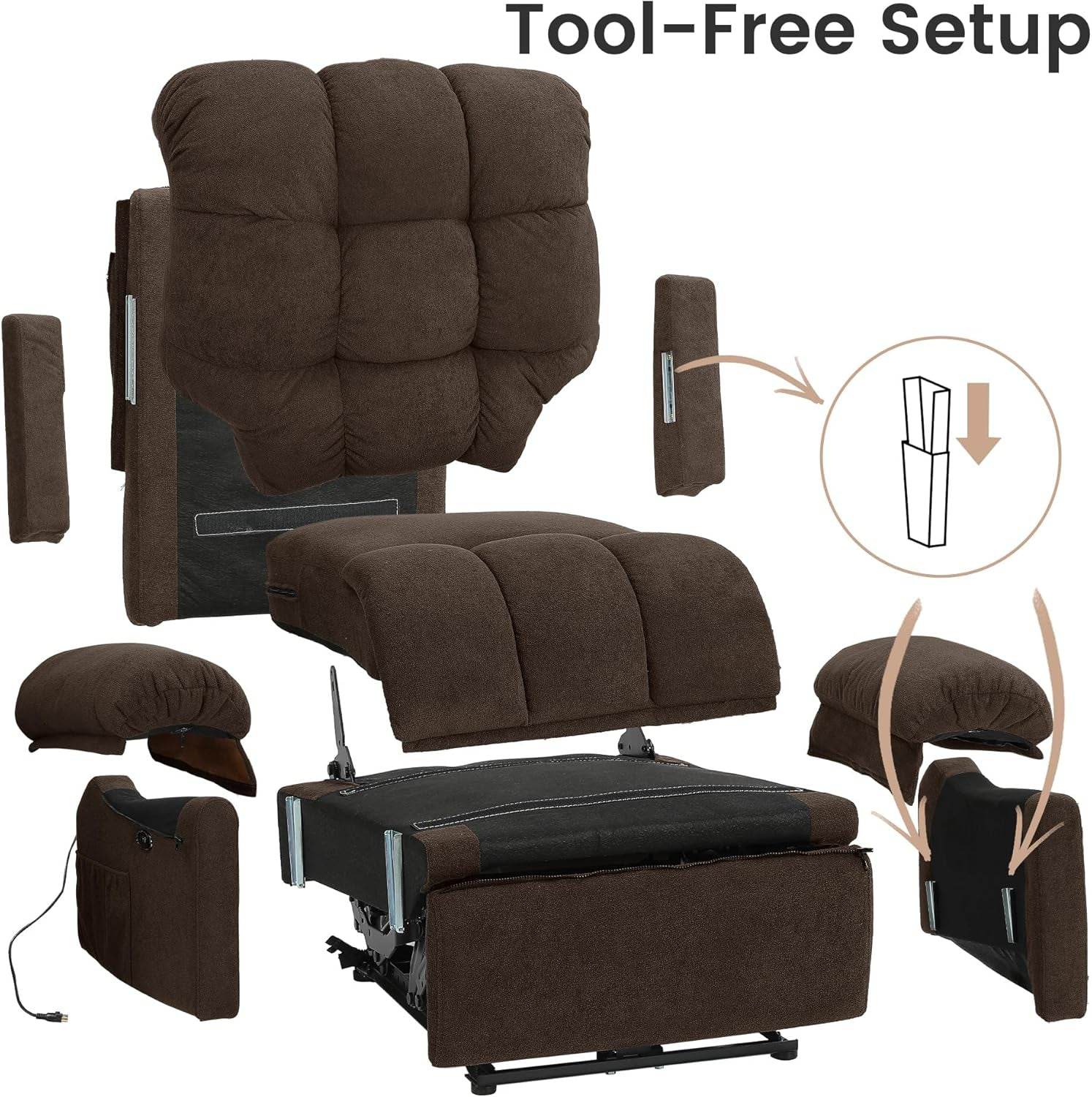New Power Recliner Chair in Coffee - Loft&Timber