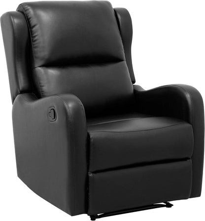 Recliner Chair Living Room Reclining Sofa Chair, Home Theater Seating Modern Recliner, Manual Recliner Sofa Chair for Living Room/Office/Apartment, Glider Recliner, Black - Loft&Timber