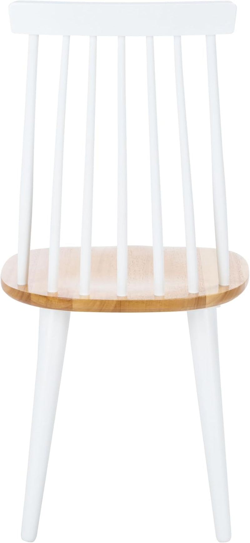Farmhouse Spindle Back Side Chair White Natural Dining Room-4