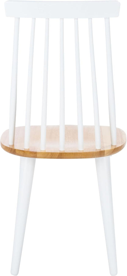 Farmhouse Spindle Back Side Chair White Natural Dining Room-4
