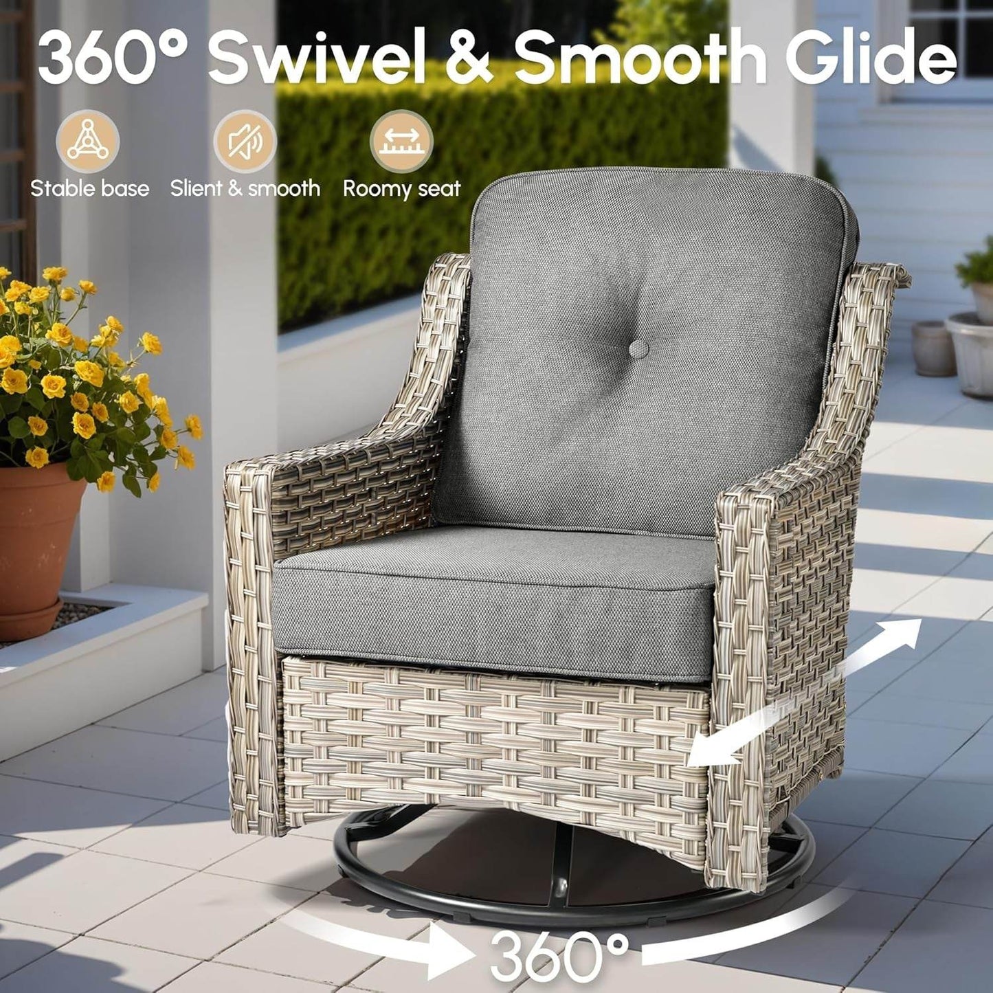 10 Piece Outdoor Patio Furniture Set with Fire Pit - Loft&Timber