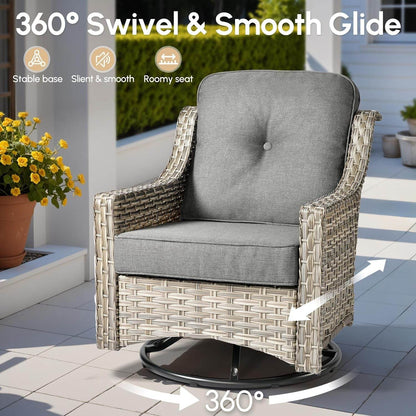 10 Piece Outdoor Patio Furniture Set with Fire Pit - Loft&Timber