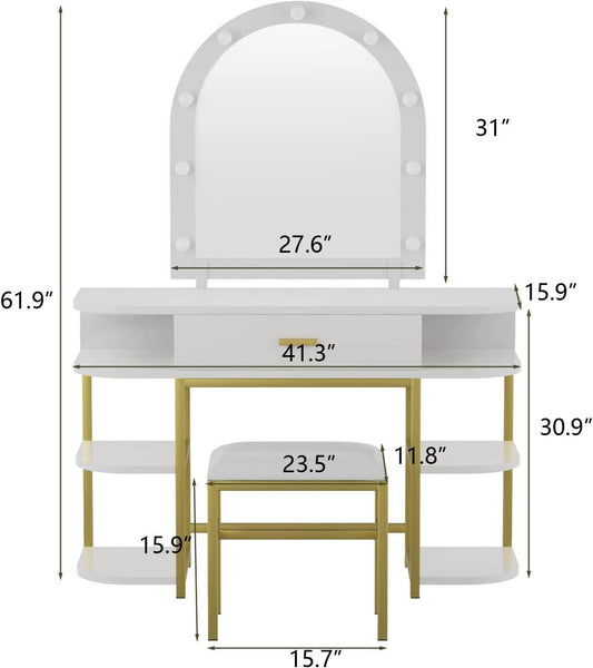 Vanity with Mirror and Lights - Loft&Timber