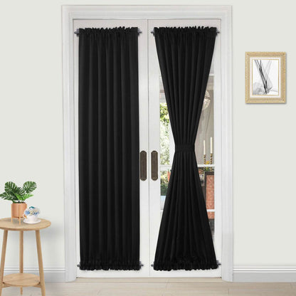 DWCN French Blackout Door Curtains, 1 Curtain Panel with Tieback - Loft&Timber