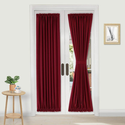 DWCN French Blackout Door Curtains, 1 Curtain Panel with Tieback - Loft&Timber