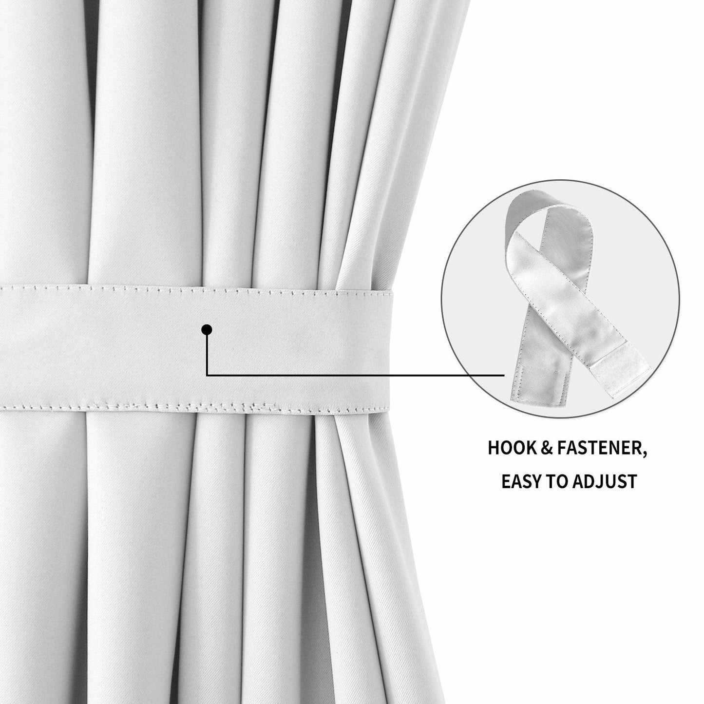 DWCN French Blackout Door Curtains, 1 Curtain Panel with Tieback - Loft&Timber