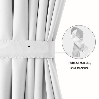 DWCN French Blackout Door Curtains, 1 Curtain Panel with Tieback - Loft&Timber