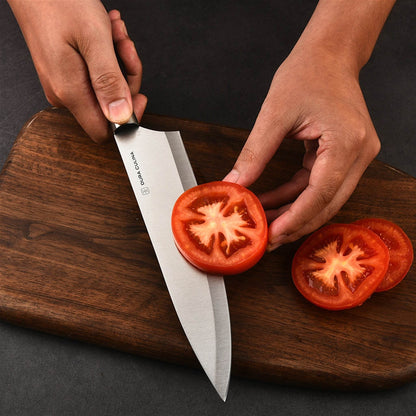 3 Piece Kitchen Knife Set with Matching Blade Guards, Black - Loft&Timber