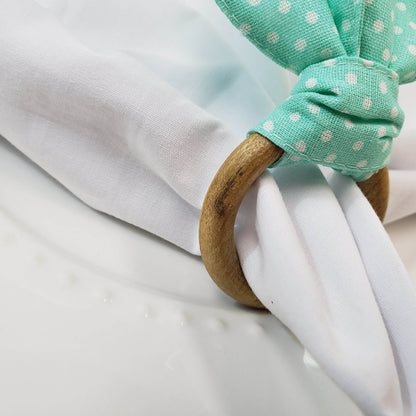 Maison Charlo | Easter Set of 4 Polka Dot Green Bunny Ears Napkin Rings | Dining Table Decor - Loft&Timber