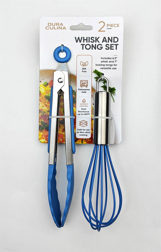 2-Piece Whisk & Tong Set – Versatile and Stylish in Blue - Loft&Timber