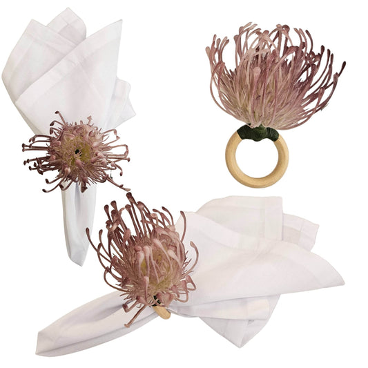 Set of 4 Lilac Rustic Savanna Flower Napkin Rings - Loft&Timber