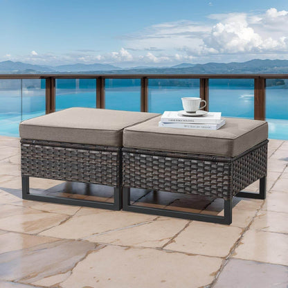 9 Piece Outdoor Patio Furniture Set with Swivel Rockers - Loft&Timber