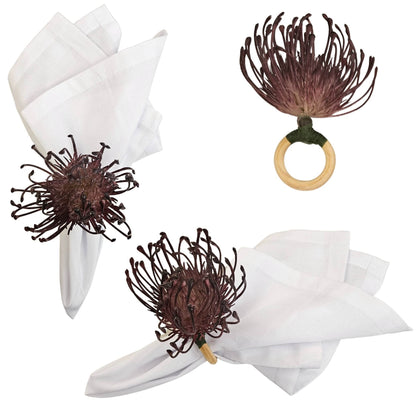 Set of 4 Purple Rustic Savanna Flower Napkin Rings - Loft&Timber