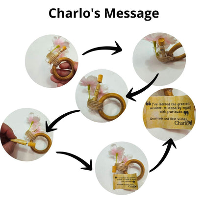 Charlo's Pink Cherry Blossom Message Napkin Rings Good Vibes Funny for Party Wedding Dinner Table Decor - Loft&Timber