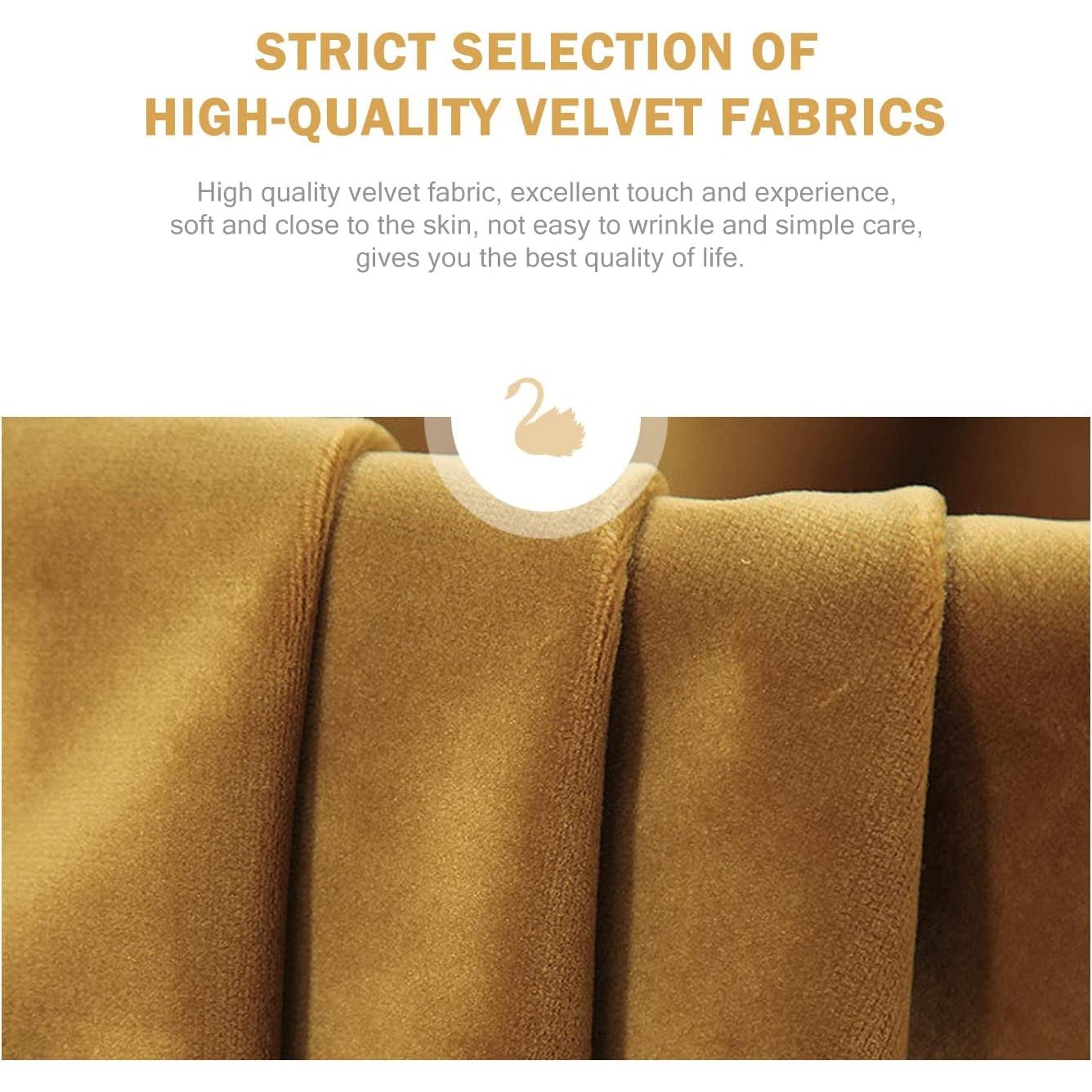 Gold Velvet Tufted Dining Chair With Ring Pull Trim-3