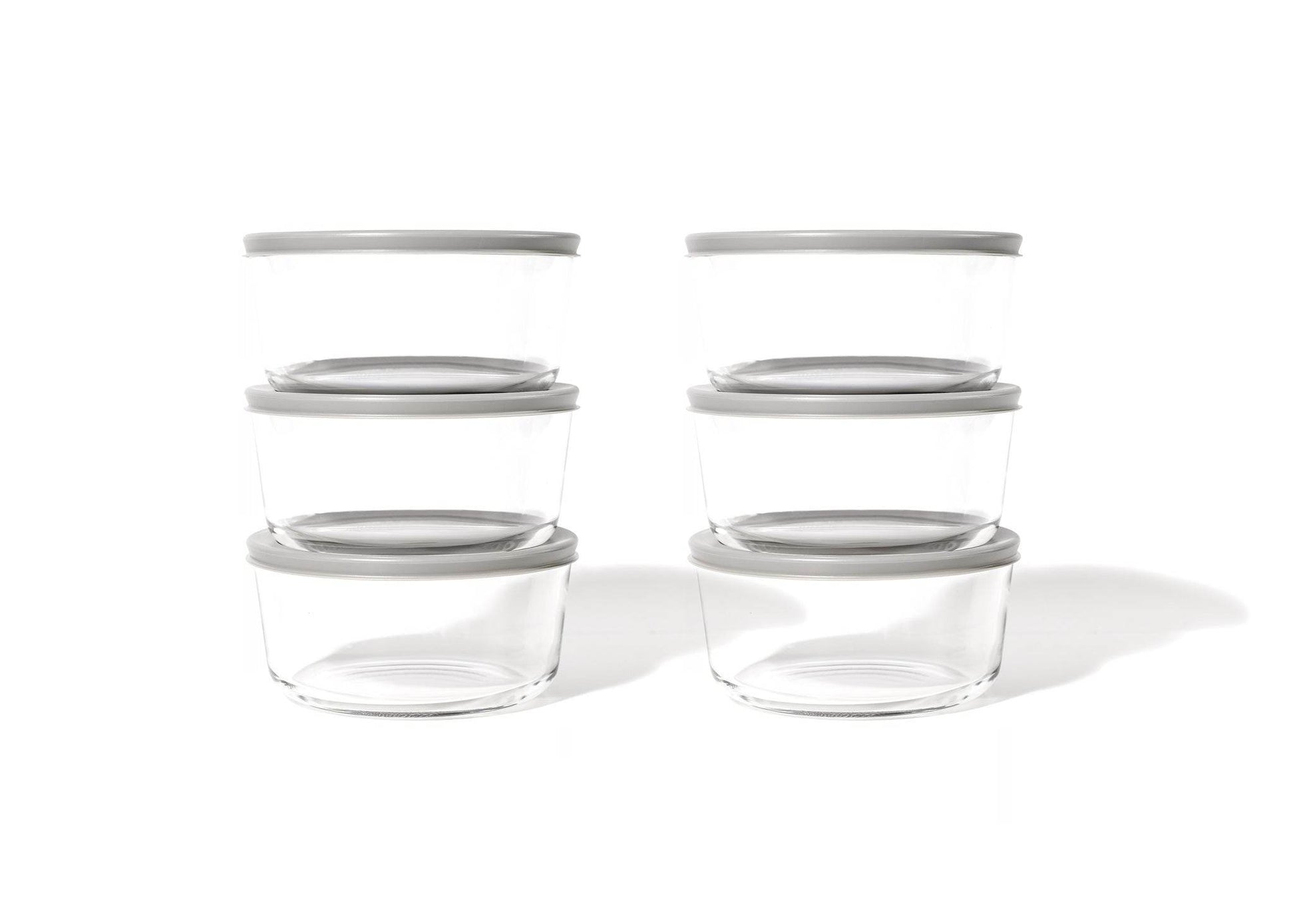 Glass Food Storage Containers - 12 Piece 2 Cup Set (6 Containers + 6 Lids) - Loft&Timber