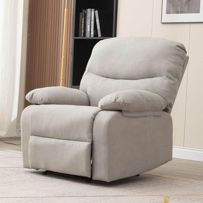 Recliner Armchair with Reclining Function, Light Gray Linen Fabric - Loft&Timber