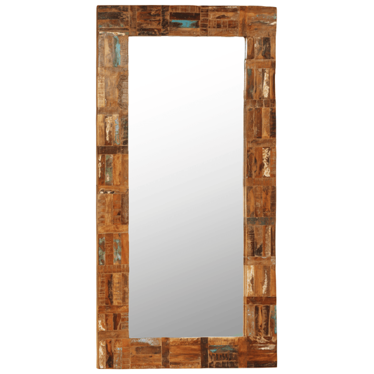 vidaXL Decorative Mirror Wall Mirror Bathroom Mirror Solid Reclaimed Wood - Loft&Timber