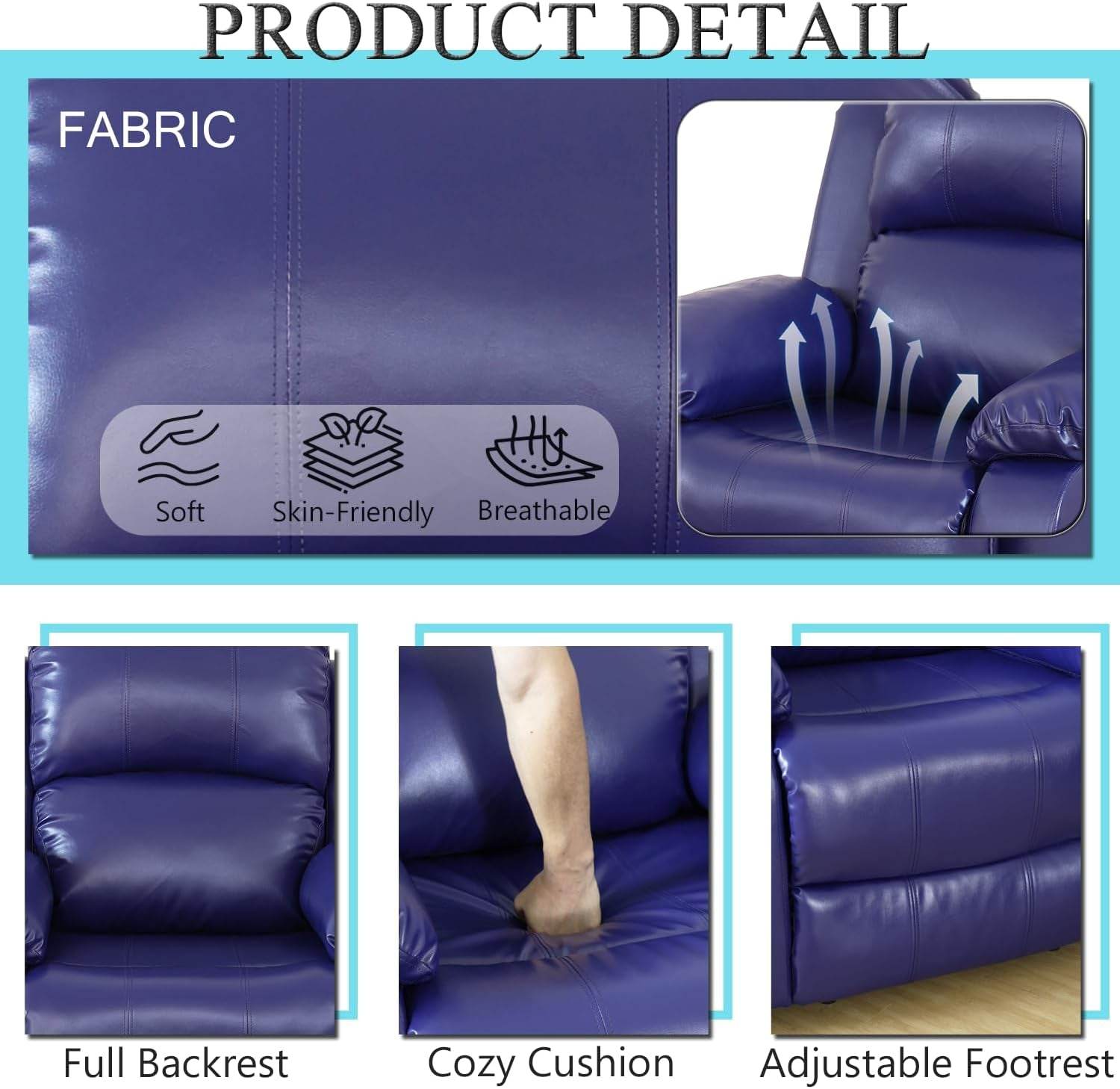 Leather Recliner Sofa Set, 3 Pieces - Loft&Timber