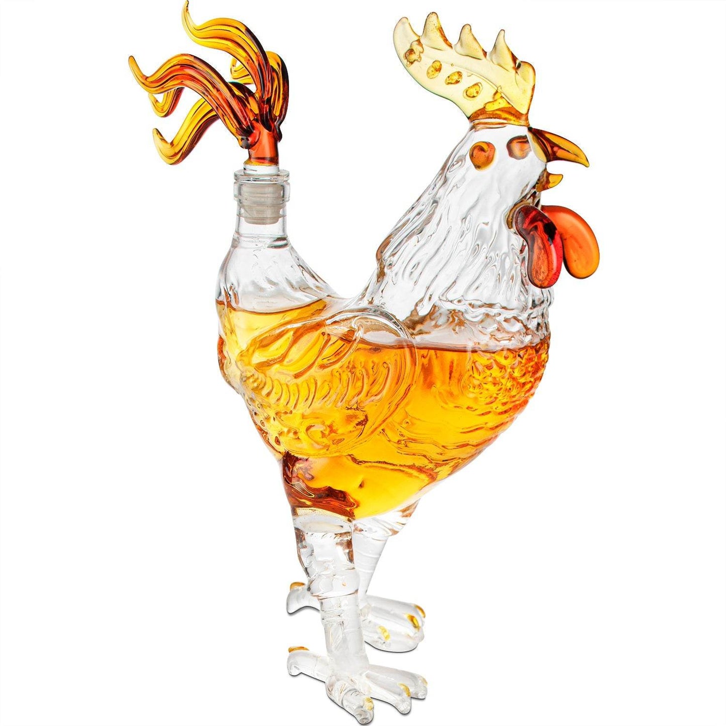 Cock - Chicken Decanter 500ml Whiskey and Wine Decanter - by The Wine Savant, Rooster Glass Decanter For Whiskey, Scotch, Spirits, Wine Or Vodka For Whiskey Lovers - Loft&Timber