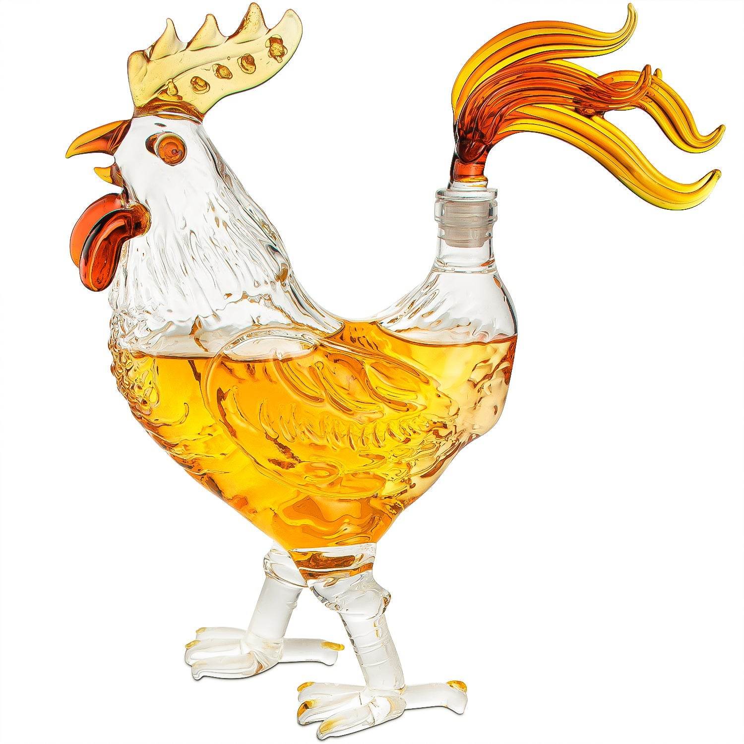 Cock - Chicken Decanter 500ml Whiskey and Wine Decanter - by The Wine Savant, Rooster Glass Decanter For Whiskey, Scotch, Spirits, Wine Or Vodka For Whiskey Lovers - Loft&Timber